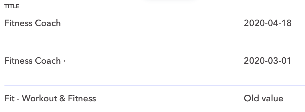 Textual metadata updates for Fitness Coach in the US Apple App Store in the last 12 months. Textual metadata updates for Fitness Coach in the US Apple App Store in the last 12 months.